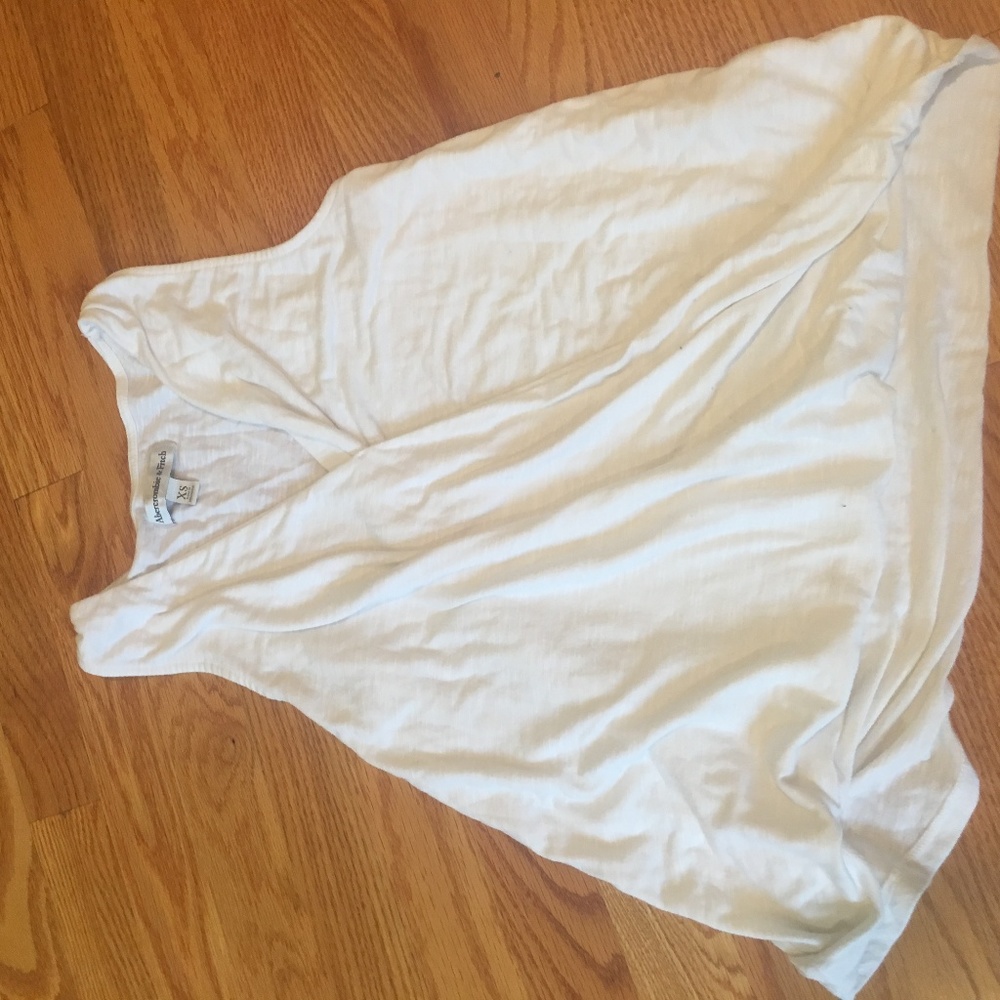 white crossover shirt, abercombie & fitch (size s)